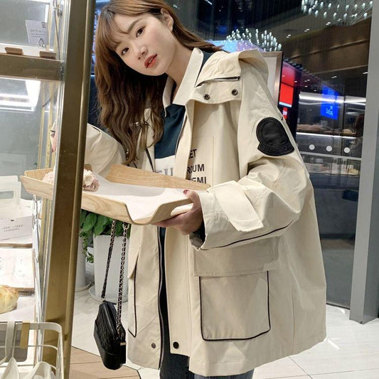 Trench Coat for Women Windbreaker Lapel Slim 2019 Spring Autumn Windbreakers Korean Fashion Slim