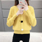 Spring and Autumn V-neck Low-neck Sweater Pullover with Short Bottoming Shirt Casual All-match Female Top
