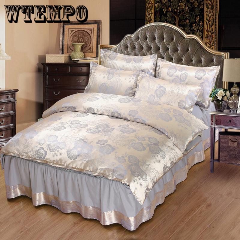 Jacquard Queen/King Size Duvet Cover Set Bedclothes bed sheet jacquard lace Bedding Sets