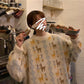 Sweet Style Top Loose Hedging Thick Coat Casual Round Neck Women Sweater