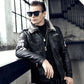 Winter Men's Leather Locomotive Lapel Korean Version of Self-cultivation Plus Velvet Warm Fur One Youth PU Coat Leather Jacket
