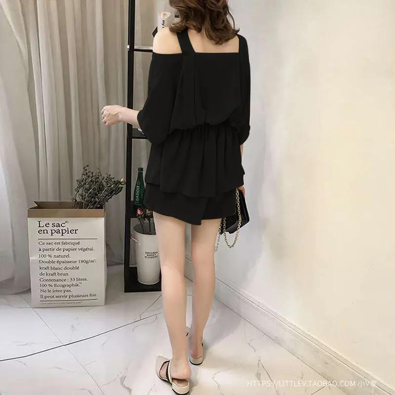 WTEMPO Solid Color M-XXXXL 2pcs Suit Spring Summer Women's Plus Size Boat Neck Loose Casual Two-piece Set