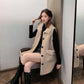 Woman Vest Winter Vests of Women Single Breasted Faux Lamb Wool Vest Coat Turn-down Collar