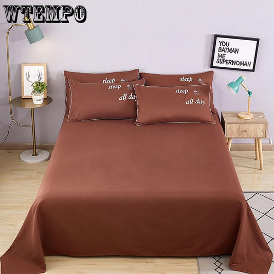 Bedding Sheet 3 Pcs King Size Bed Sheet Set for Queen Bed Sheets Letter Printed Flat Sheet with Pillowcase Adult Four Seasons Universal
