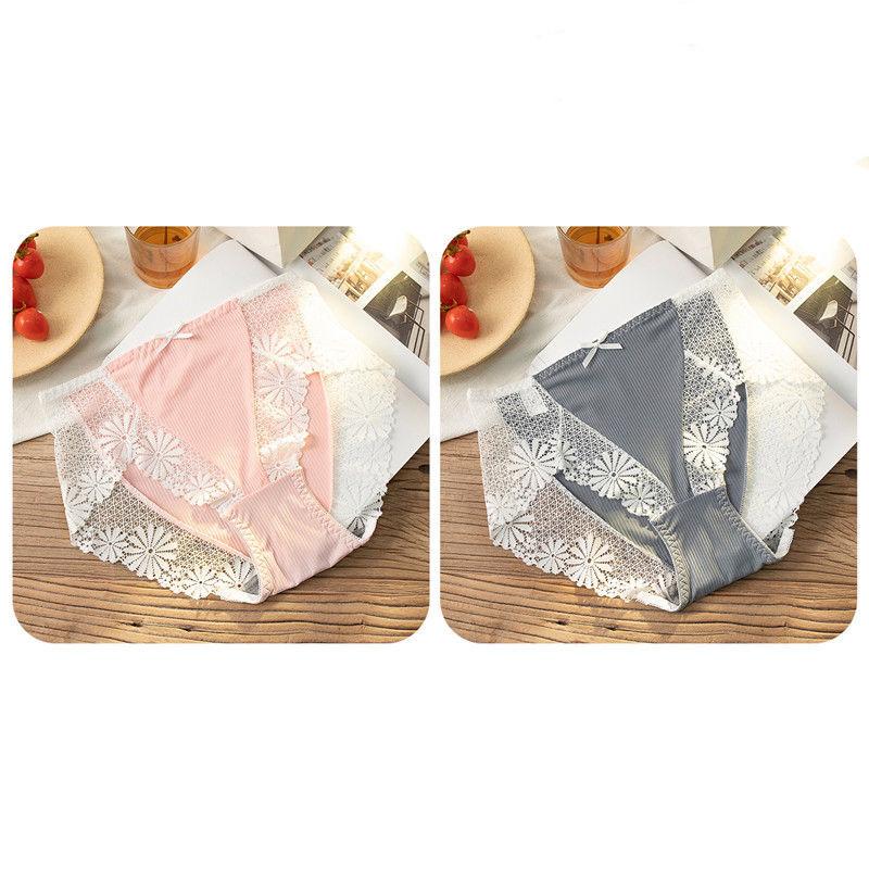 100kg Fat Mm High Waist Sexy Lace Underwear 2-piece Large Size Ice Silk Lingerie Thin Antibacterial Graphene Crotch Underwear