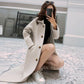 Woolen Coat Women's Mid-length Autumn and Winter Clothes Korean Style Solid Color Loose Casual Over-the-knee Woolen Coat