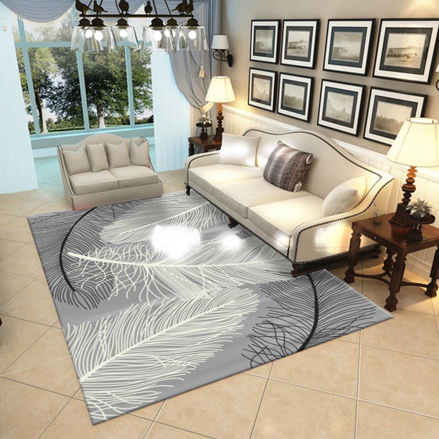 Light feather white yellow pattern carpets Rug Carpets For room Rug Carpet Kids Room Mechanical Wash