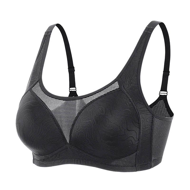 Women Thin No Steel Ring Large Size Anti-Sagging Glossy Fashion Style Top Support Breathable Sports Yoga Sweat-absorbing Soft and Comfortable Bra