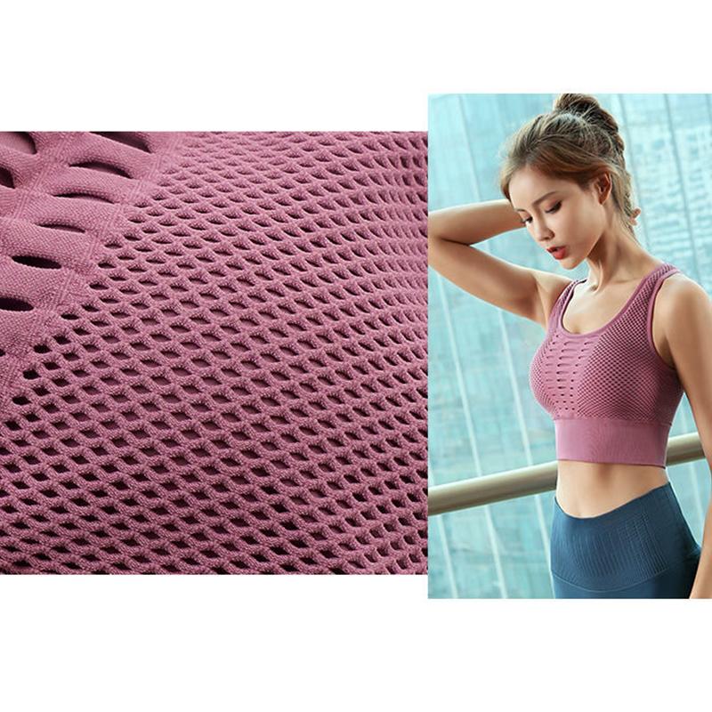 Women's Sports Underwear Shockproof Gather Vest Running Quick-drying Yoga Vest Hollow Breathable Beautiful Back Outside The Gym Fitness Bra