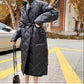 Down Padded Jacket Women's Winter Korean Style Temperament Was Thin Stand-up Collar Mid-length Over-the-knee Coat Thick Padded Jacket
