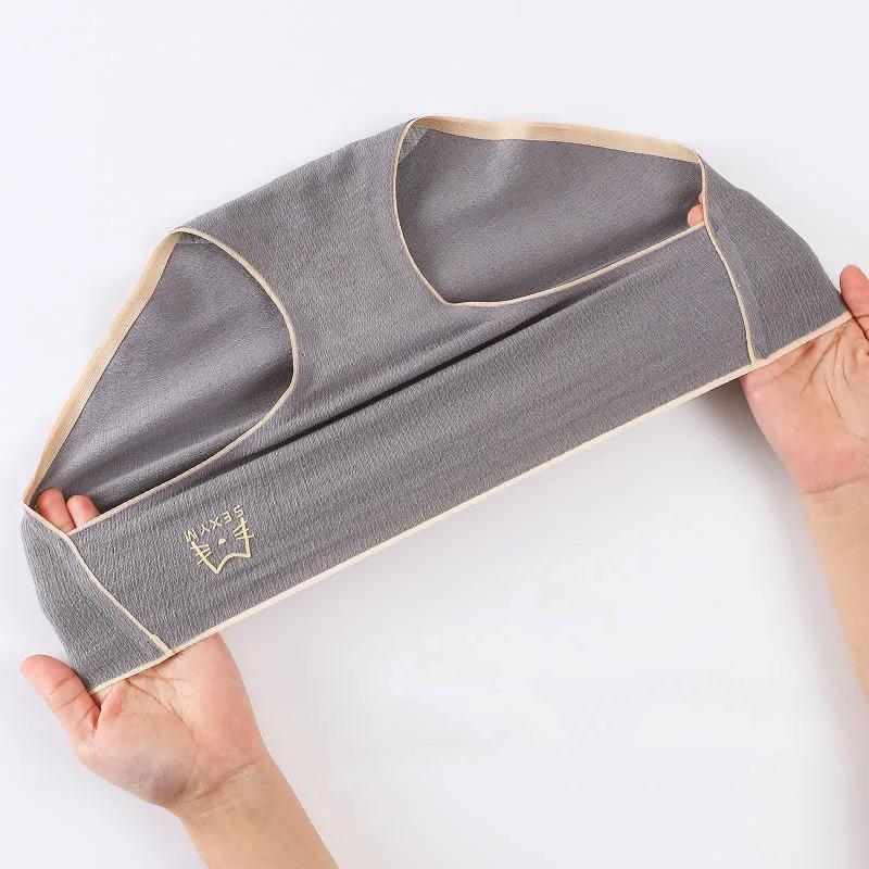 4 Pairs of Women's Cotton Antibacterial Mid-waist Underwear Women's Breathable Seamless Underwear Student Korean Version Plus Size Briefs