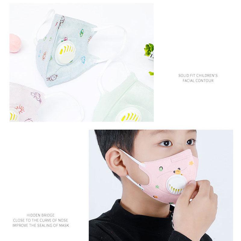 Kids face Mask 4 Layer Filter Protective Mask Anti Dust PM2.5 Masks Respirator mask with Valve