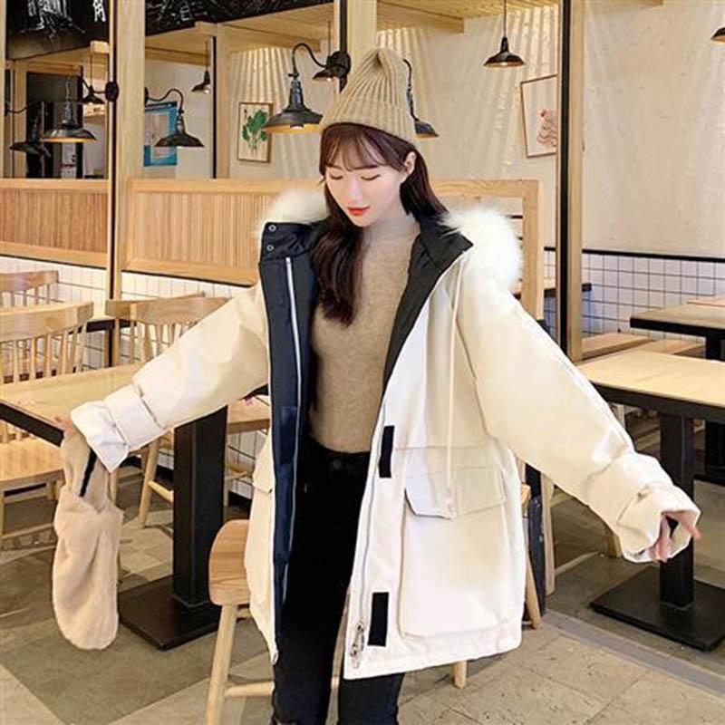 Autumn and Winter Thick Coat Women's Mid-length Fashion Casual Wild Large Fur Collar