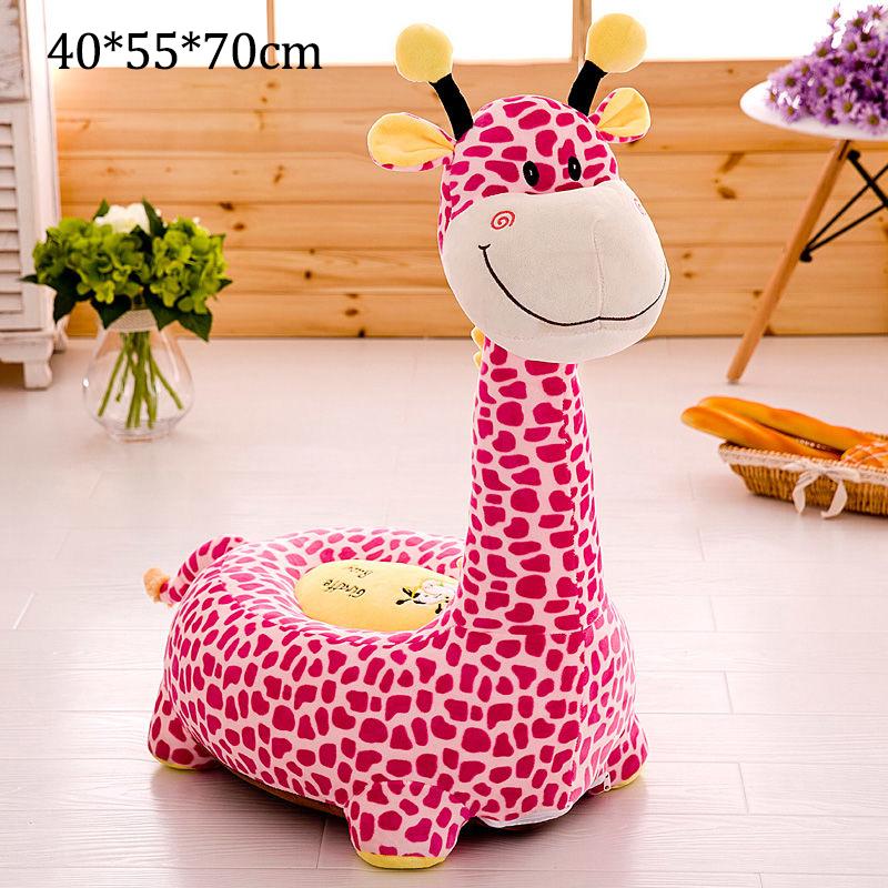 Thicker and Softer Plush Baby Sofa Living Room Baby Room Bedroom 1-6 Years Old Cartoon Animal Seat Giraffe Elephant Children's Sofa Elastic Sponge