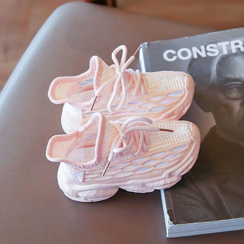 Children's Sports Coconut Shoes Breathable Summer Tide Korean Girls Fly Woven Mesh Girls Net Shoes Spring and Autumn