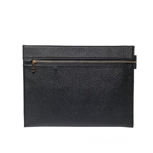 Business Briefcase Men PU Leather Zipper Buckle Waterproof A4 Paper Ipad Bags Handbag Clutch Bag
