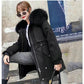 Pai Overcome Female Winter Big Fur Collar New Student Rex Rabbit Fur Liner Embroidery Mid-length Fur Coat