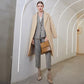 Long Straight Winter Coat with Rhombus Pattern Casual Sashes Women Parkas Deep Pockets Tailored Collar Stylish Outerwear