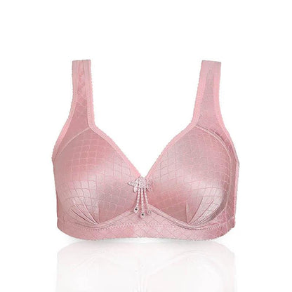 Large Size Thin Section Large Cup No Steel Ring Bra Non-magnetic Gather Adjustment Type Breast-receiving Vest Bra