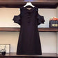 French Temperament Off-shoulder Round Neck Dress Sweet and Lovely Women's Mid-length Strapless Ruffle Dress Fabric Is Light and Breathable