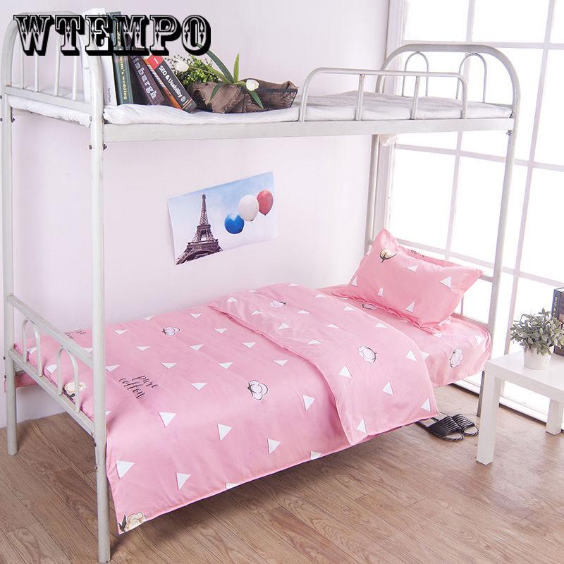 3pcs Geometric Pattern  Bedding Set Student Dormitory Bed Cover Sheet Pillowcase Home Textile Bed Linens High Quality Plaid Stripe Pattern Bedclothes