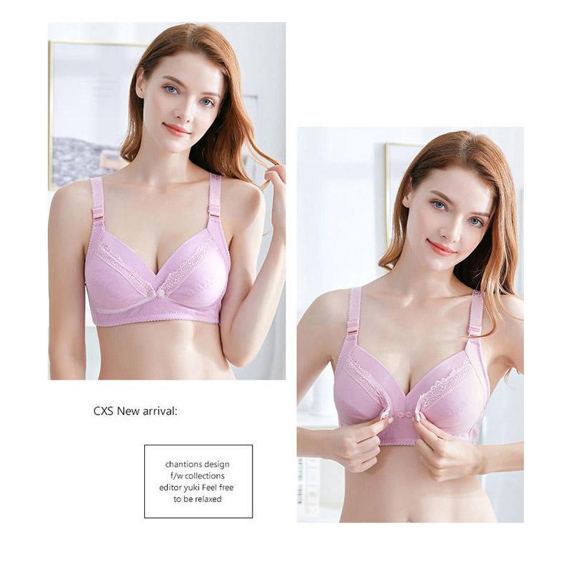 Breast Feeding Bra Gathers Anti Sagging Pregnant Women's Bra, Postpartum Feeding Underwear, Front Buckle, Thin Without Steel Ring