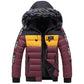 Men's Padded Jacket Men's Thicked Warm Padded Jacket with Detachable Hood Youth Bread Clothes Stand-up Collar Fashion Jacket Men