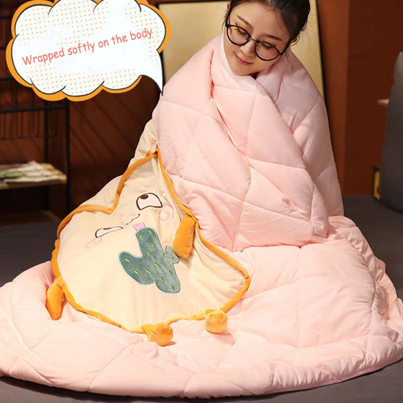 Doll Pillow Quilt Dual-use Office Nap Small Pillow Blanket Two-in-one Four-season Pillow
