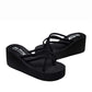 High-heeled Platform Slippers Female Summer Beach Non-slip Flip Flops Ladies Student Fashion Korean Style Outdoor Sandals and Slippers