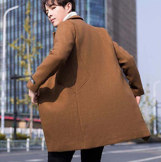 2021 Autumn and Winter Jacket Men's Thick Warm Coat Mid-length Casual Windbreaker