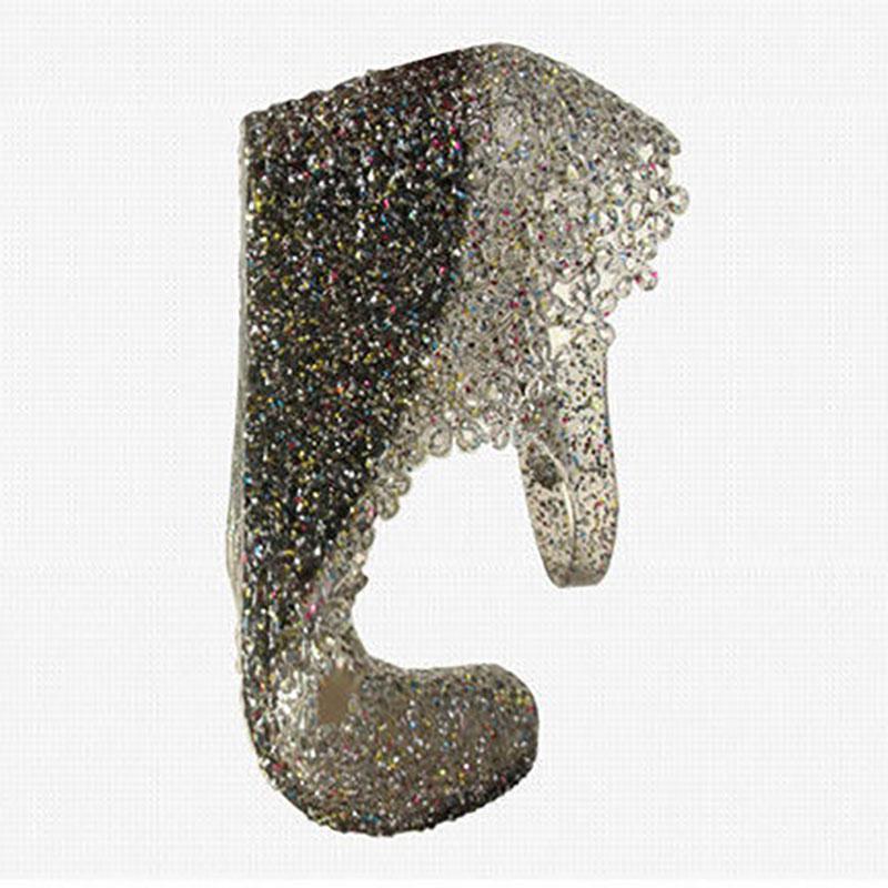 Crystal Sandals Wedge Women's Shoes High-heeled Shoes Women's Square Dance Shoes Baotou Hole Shoes