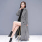 Autumn and Winter Thick Woolen Coat Loose Houndstooth Woolen Coat Women's Mid-length Warm Coat Ladies Temperament Coat