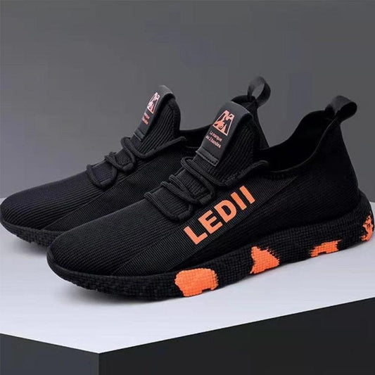 Men's Spring and Summer Breathable Deodorant Casual Sports Shoes Running Shoes Trend All-match Flying Mesh Shoes