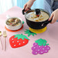 2pcs Cartoon Fruit Cute Table Mat Silicone Mat Non-slip Anti-scalding Coaster