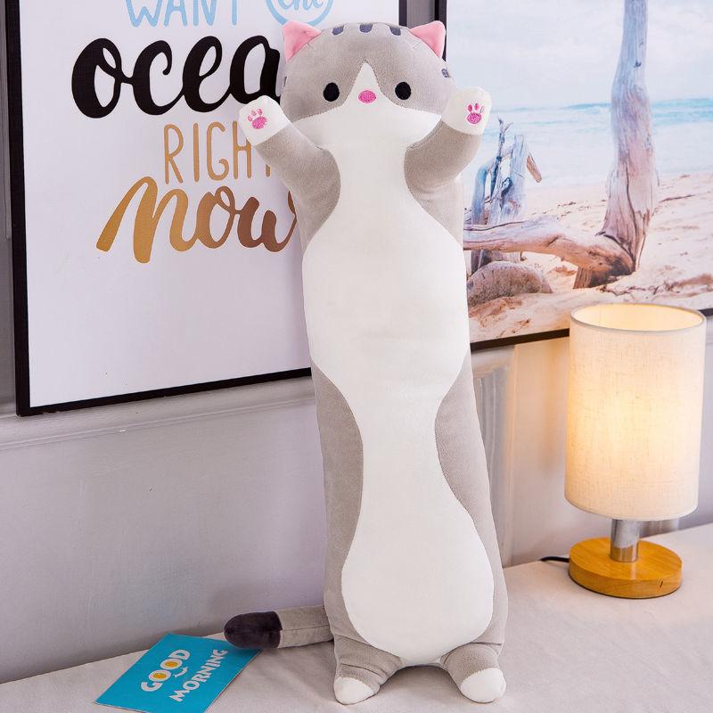 Cute Girl Sleeping Pillow Long Cat Plush Pillow