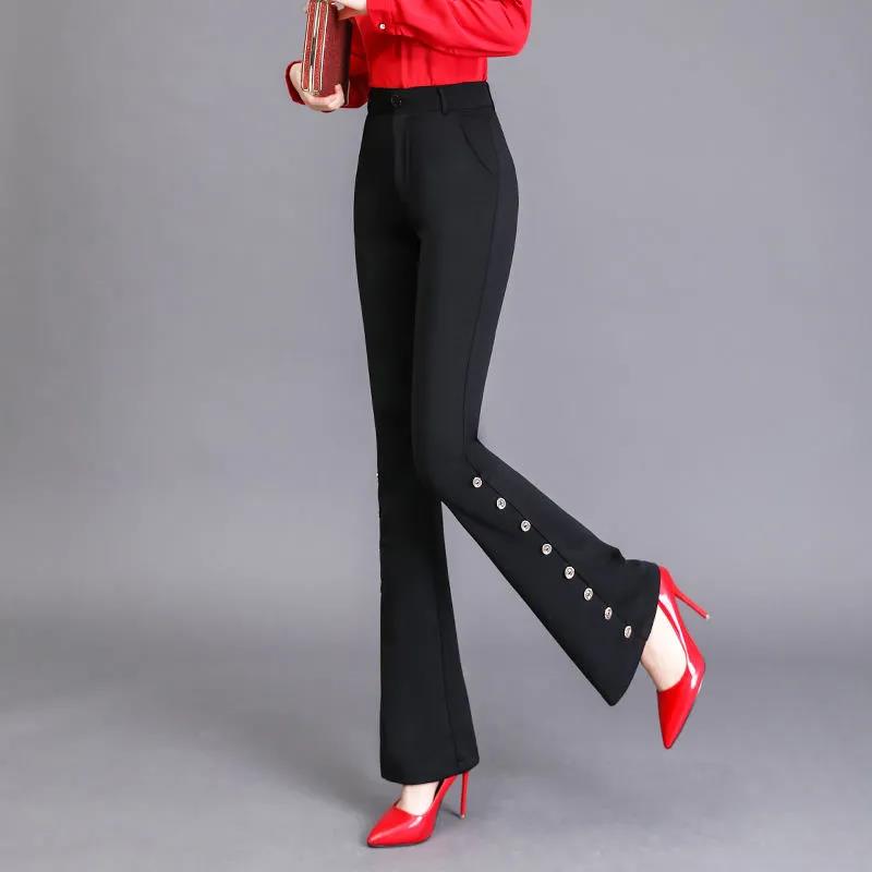 Casual Bootcut Pants Women's Spring and Summer High-waist Breathable Loose Wide-leg Thin Flared Pants