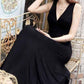 Fashion Woman Spaghetti Strap Dress Sleeveless V-neck Elastic Sexy Beach  Party Dress Long