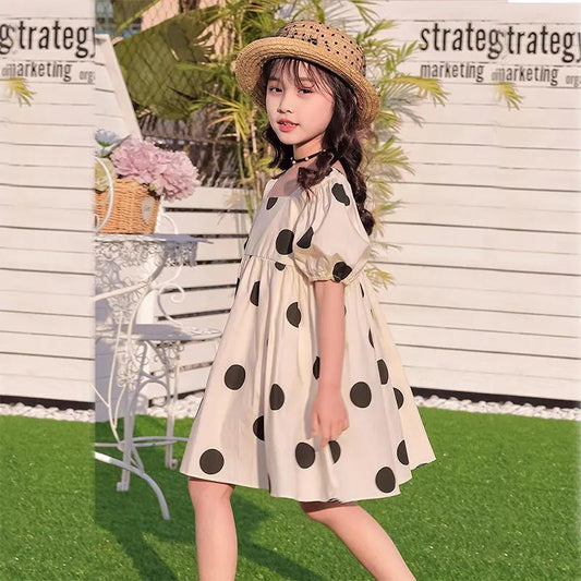 Summer Girls' Dresses Little Girls Polka Dot Princess Dress Baby Girl Western Style Children's Dress