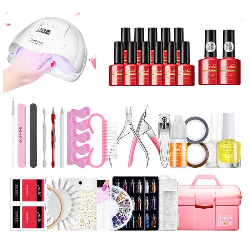 Manicure Set Nail Kit 48W UV Lamp Nail Dryer Set Nail Gel Polish Soak Off Manicure Tool Kit
