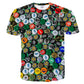 Cool Male T-shirt Men 3D Shirt Print Beer Bottle Cap Short Sleeve Summer Tops