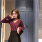 Pofulove Slim Sexy Jacket Women Autumn and Winter Retro Chic Wild Stand-up Collar Net Gauze Style