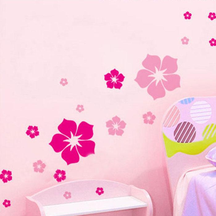 TV background clover flower wall sticker wall flower wall decoration wallpaper cute cartoon murals
