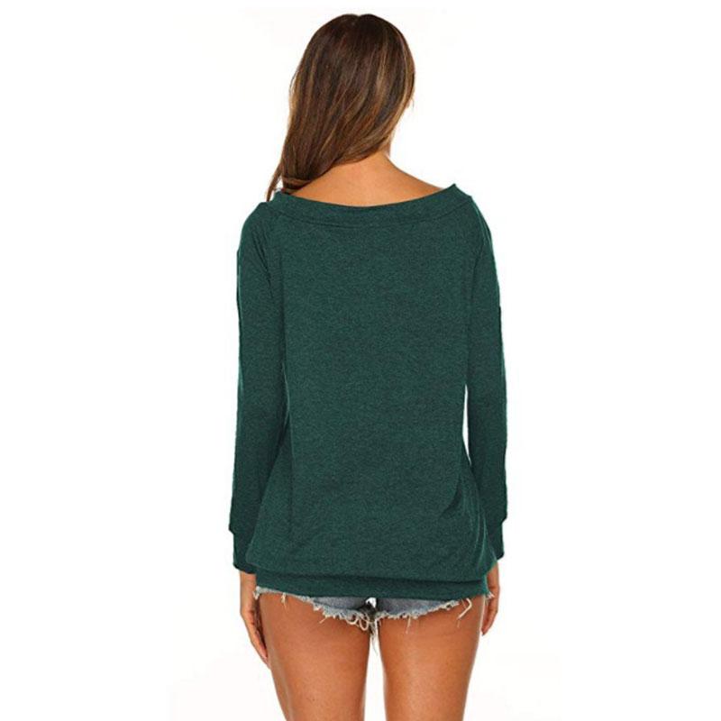 Ladies Long Sleeve T-Shirt Spring and Summer Off Shoulder Top Thin Loose Solid Color Shirt Woman Tshirts Fashion Tee Sexy Tops One Shoulder Sexy Tops