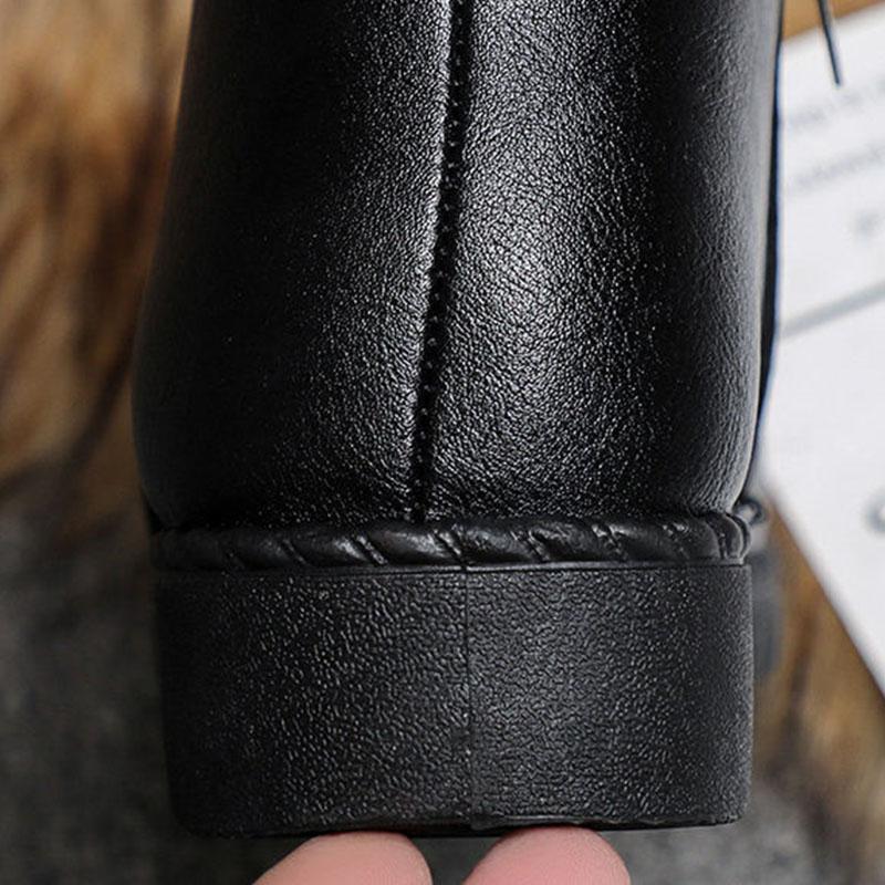 Women's Boots Thickened Warm Middle-aged Elderly Cotton Shoes Women's Winter Shoes Plus Velvet Non-slip Flat Soft Bottom Comfortable Leather Shoes