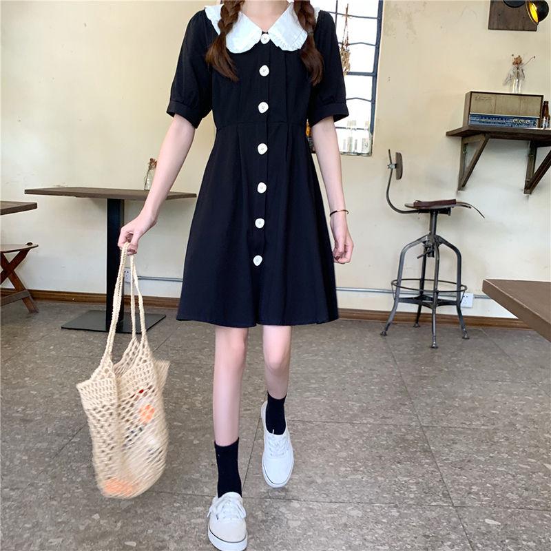 Female Summer Sweet Doll Collar Waist Show Thin Super Elegant Short Sleeve Slim Little Fresh Dress