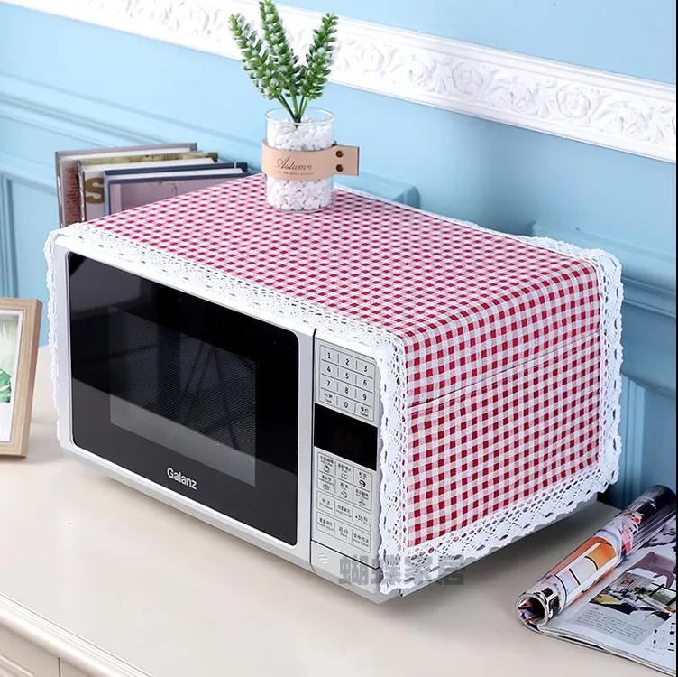 Pastoral Fabric Microwave Oven Cover Towel Refrigerator Washing Machine Universal Cotton and Linen Dust Protection Cover Household Storage Cover Cloth
