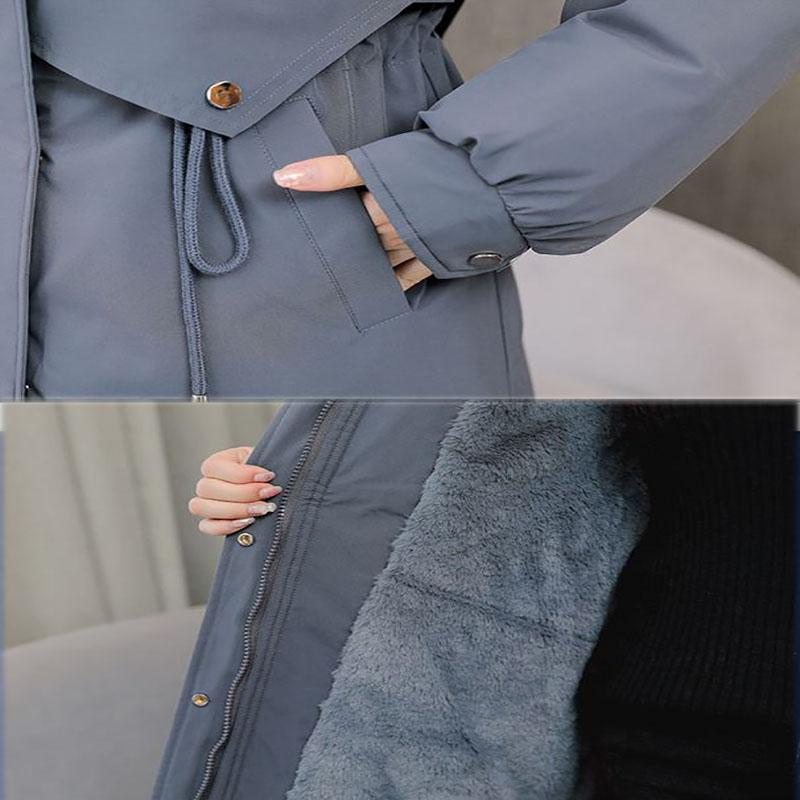 Winter Women's Cotton Jacket Jacket Mid-length Large Fur Collar Plus Down Jacket Thickening Plus Down Jacket