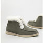 Winter Women's Ankle Boots Casual Mid-tube Flat Snow Boots Round Toe Suede Wool Blend Warm Short Boots Low Heel Non-slip Solid Slip On Flat Shoes