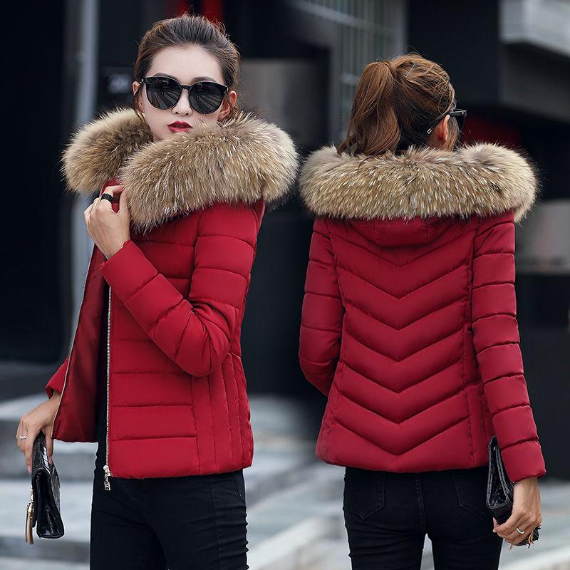 Fashion Fur Coat Winter Women Down Cotton Padded Jacket Coat Female Thick Long Down Parkas Outwear