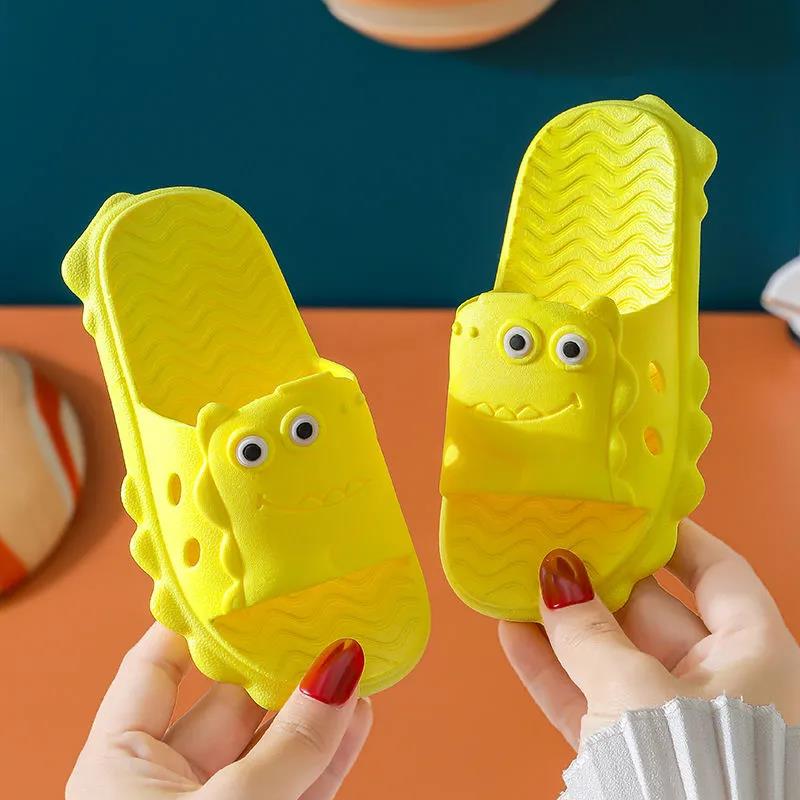 Summer Children's Slippers for Boys Girls Slippers Dinosaur PVC Flip Flops Baby Non-slip Beach Sandals Kids Home Bathroom